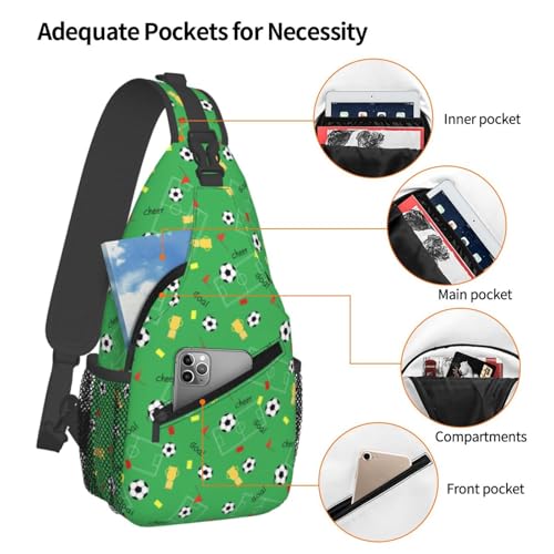 Soccer Field Soccer Football Sling Backpack Unisex Crossbody Chest Bag Shoulder Chest Bag For Women Men Hiking Travel4