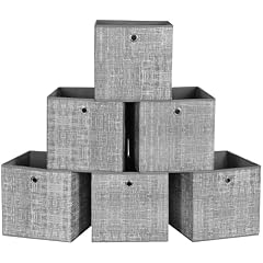Nihenok 3 Cestini Portaoggetti In Plastica Impilabili Con Manici - 33,7x26x13,3 Cm - Nero