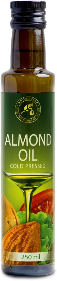 Almond oil Refined 250 ml โ 100% pure and natural โ Glass - Italy โ Edible Sweet Almond oil โ best benefits for cooking