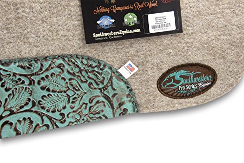 The Montana 100% Extra Fine Wool Saddle Pad By Southwestern 3/4" Or 1" Thick And Designer Wear Leather #TOP2