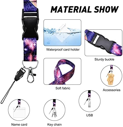 Xinzistar 4 Pack Lanyard with Card Holder, Lanyards for Neck with Plastic ID Card Holder, Phone Lanyard with Safety Breakaway, Personalised Lanyard for Staff Teacher Cruise Visitor Office Keys