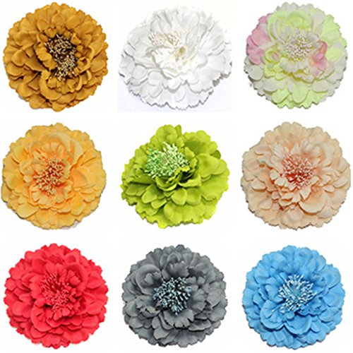 Mshui Girl's Festival Boutique Peony Hairclip Flowers Brooch Summer Accessories #TOP3