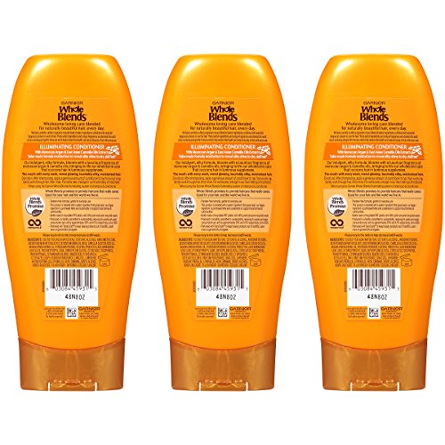 Garnier Whole Blends Moroccan Argan & Camellia Oils Illuminating Conditioner For Silky Shine, 12.5 Fl Oz, 3 Count (Packaging May Vary) #TOP1