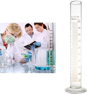 厚いガラスメスシリンダー 100 ミリリットルシングルメトリックスケール化学ラボスパウトメジャーシリンダー