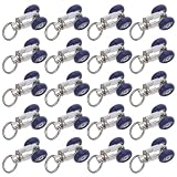 WRITWAA 20 Stück Doppelrollen Vorhangschienen Gleiter aus Edelstahl und Kunststoff mit 15mm Rollendurchmesser für Schlafzimmer und Ruhigen Leichten Lauf