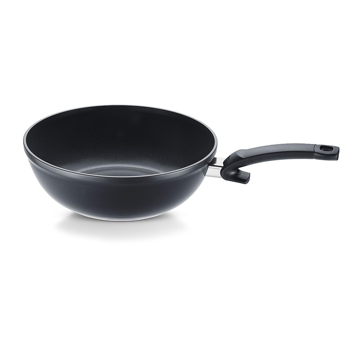 Fissler Ceratal Orbit Black/Aluminium-Wok (Ø 30 cm, 5,2 L) große Keramik-Bratpfanne beschichtet antihaftend, hoher Rand, Made in Germany – Induktion
