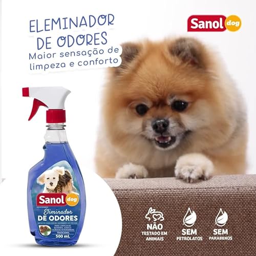 Eliminador de Odores Para Cães e Gatos, Tradicional - Gatilho, Sanol Dog, 500ml, Azul