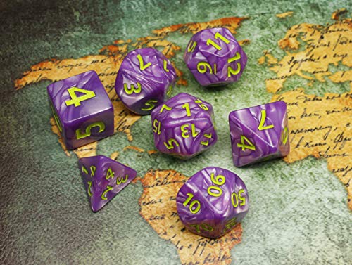 Dice- DND Polyhedral Dice Set 25mm Giant Dice for Dungeons and Dragons D&D Pathfinder RPG MTG Role Playing Dice with Dice Bag (Purple) - Thumbnail 5
