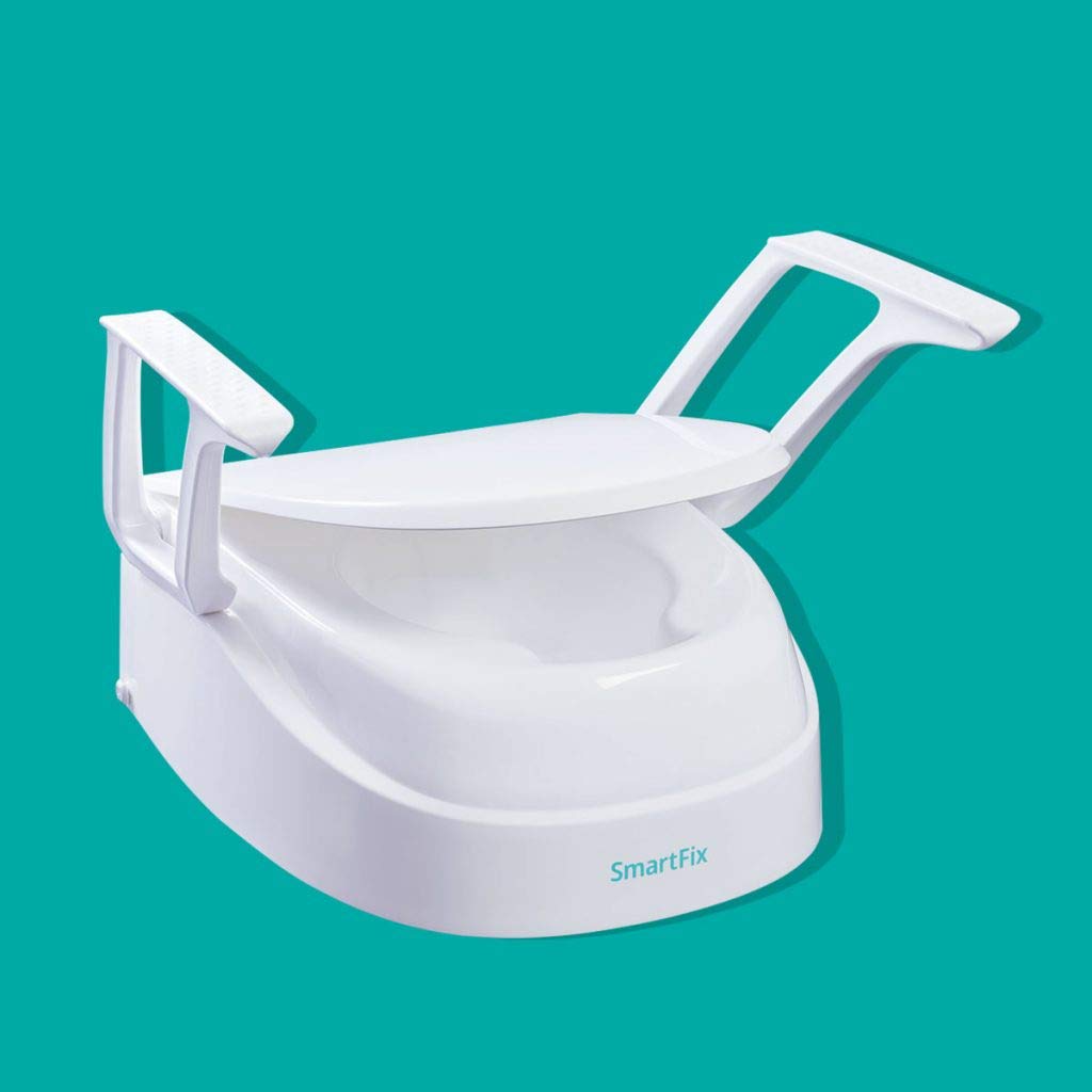 Dietz SmartFix 429112 HMV 33.40.01.1016 - Rialzo per WC con braccioli, regolabile in 3 posizioni, colore: Bianco