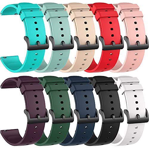 6PACKS Sport Strap Compatible with Fossil Men's Gen 6/5E 44mm/Carlyle/Garrett/Women's Julianna Watch Band 22MM Silicone Bracelet Quick Release Arm Band Replacement Bands Quick Release Wristband for