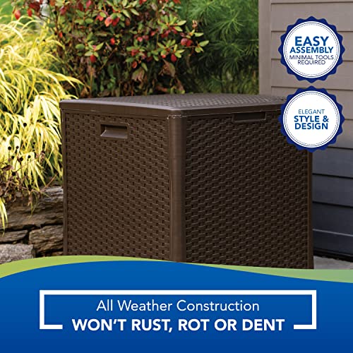 Suncast 60 Gallon Resin Outdoor Patio Storage Box, Java #TOP4