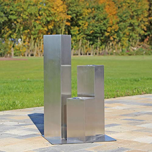 CLGarden Edelstahl Element 3 Säulen eckig für DIY Springbrunnen Edelstahlsäulen Garten Brunnen CLGarden Edelstahl Element 3 Säulen eckig für DIY Springbrunnen Edelstahlsäulen Garten Brunnen