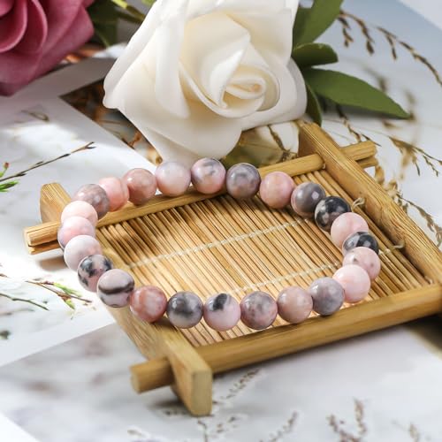 Clearain 8Mm Natural Gemstones Round Beads Energy Power Crystal Chakra Reiki Healing Elastic Stretch Bracelet 7 Inch Unisex thumb #3