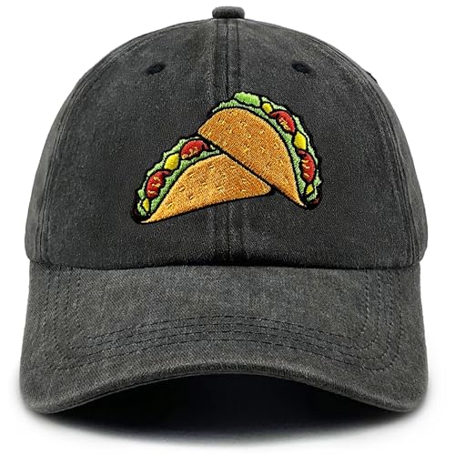 Taco Embroidered Baseball Cap Vintage Washed Cotton Hat for Men Women