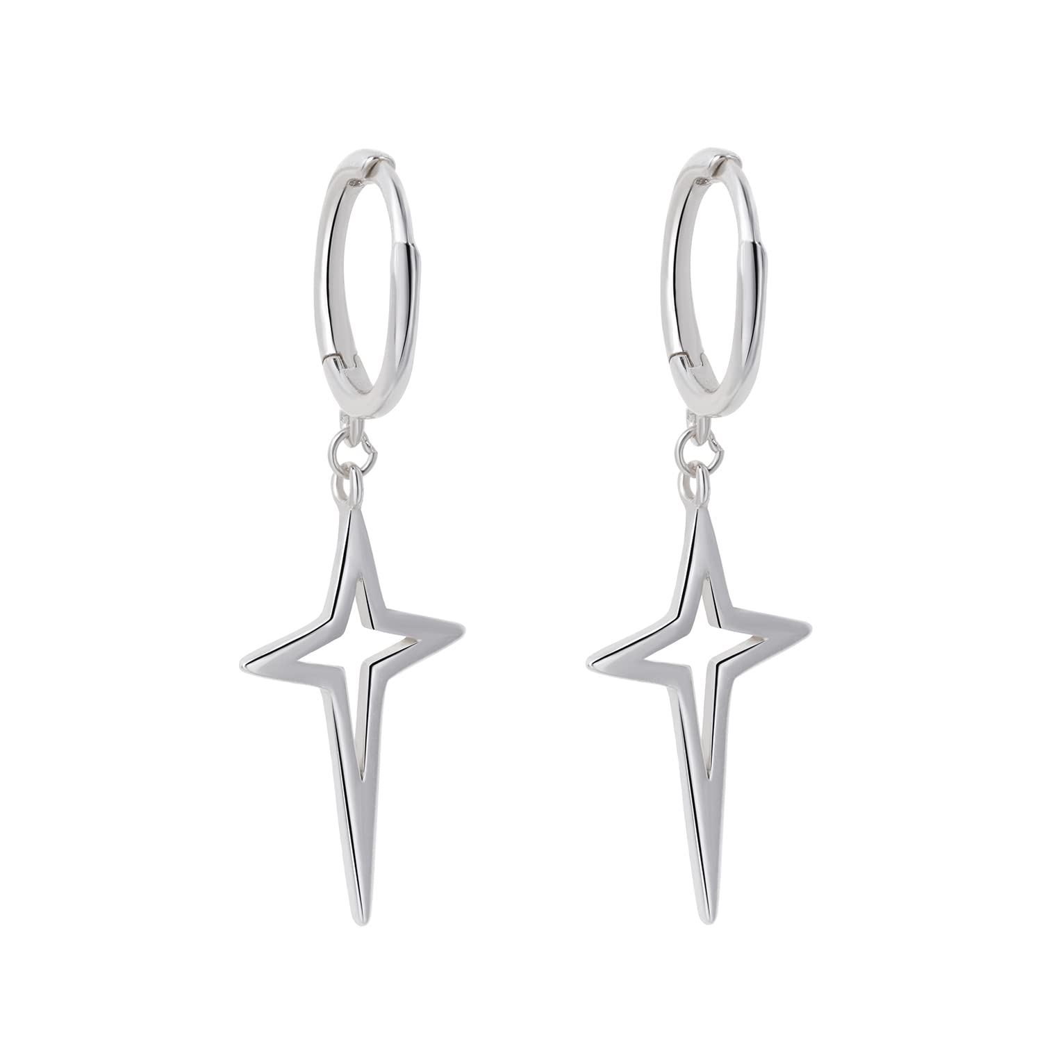 D-DANGLESmall Huggie Earrings with Heart Star Taper Elephant Dangle Earrings 14K Gold Plated Sterling Silver Hoop Earrings for Women Teens