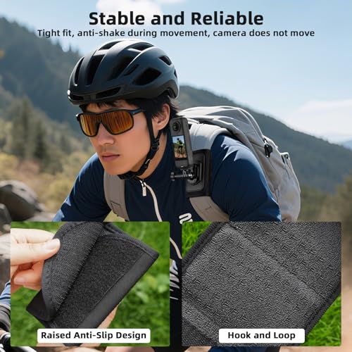 Image of BRDRC Backpack Mount for Insta360 X5 X4 Air, Bag Strap Anti-Slip Shoulder Clip Belt for Insta 360 X5 X4 Air X3 X2 GO 3S Ace Pro, for DJI OSMO 360, for GoPro Action Camera Accessories