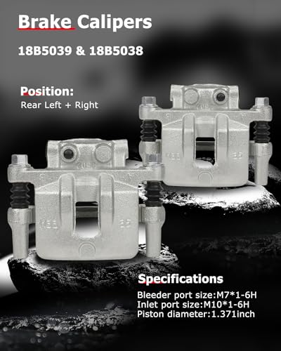 Image of cciyu 18B5039 18B5038 Rear Left & Right Brake Calipers With Bracket For Chrysler,For Dodge,For Jeep,For Mitsubishi