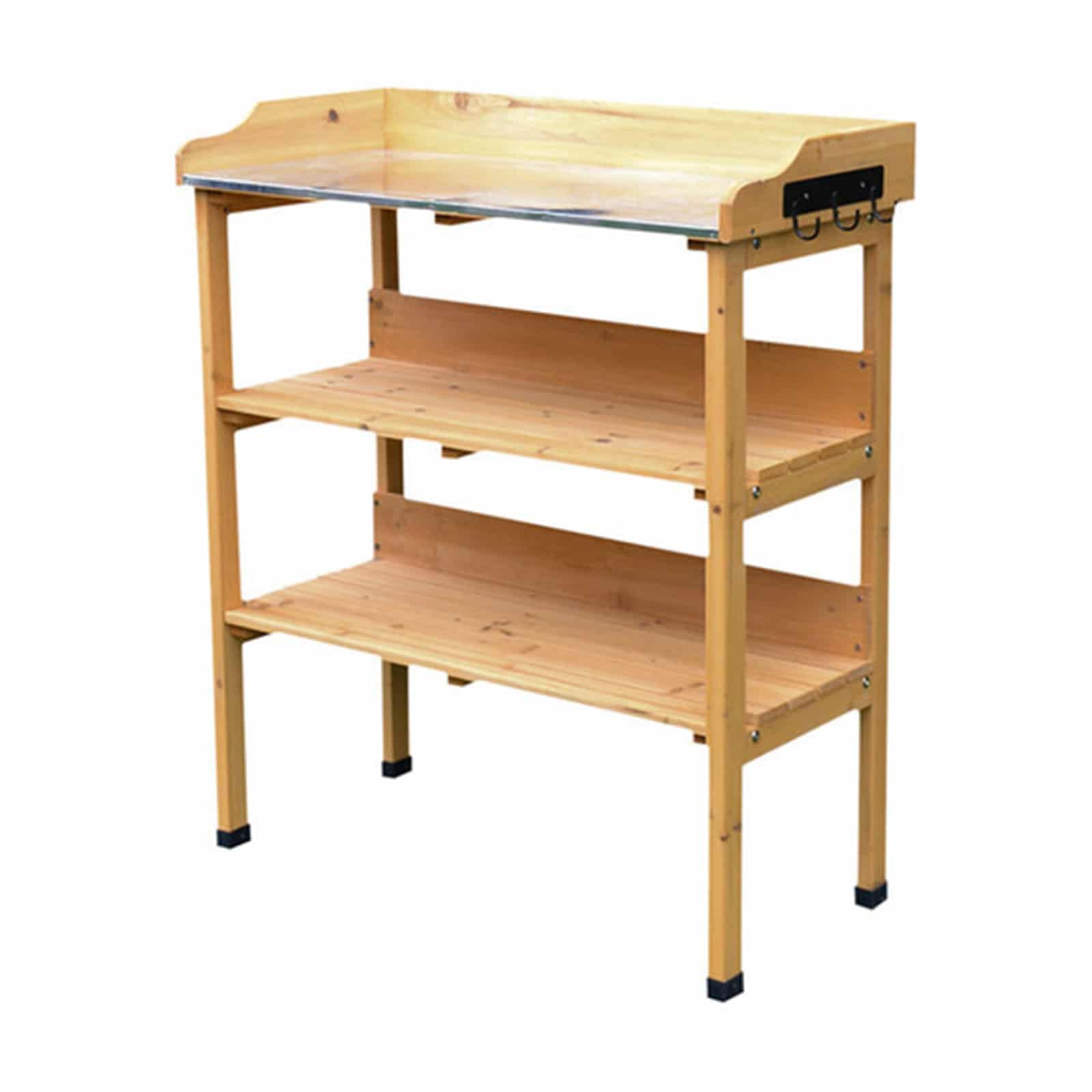 Gardiun KNH1090 - Tavolo da giardino Melvin 67 x 37 x 89 cm in legno naturale