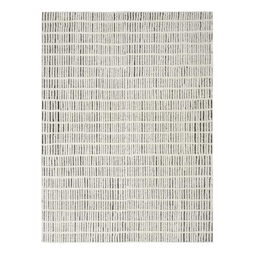 Tapete Nourison Cozy Modern Ivory Black 6'7" x 9' miniatura 1