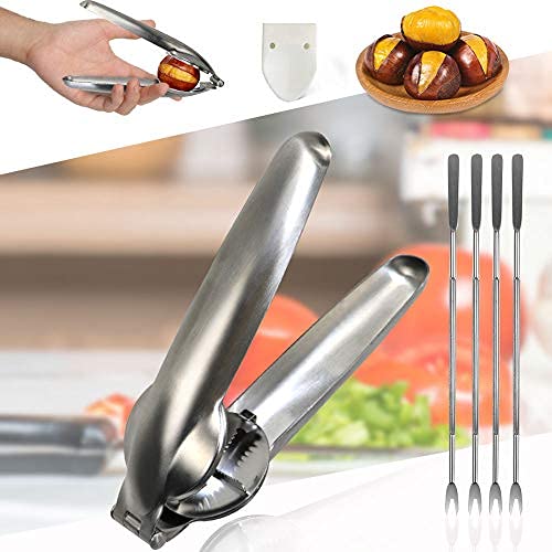 SGQCAR Nutcracker Chestnut Clip, Nut er Sheller Walnut Pliers, Metal Nut Opener Plier, 304 Stainless Steel Kitchen Tools Multifunctional Chestnut Opener Nut Walnut,Kitchen Dried Fruit Opener