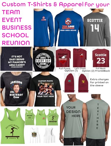 Custom Performance Tee - UPF 50 Sun Protection Dry Fit Moisture Wicking Shirt - Personalized Athletic Shirt, Custom Logo Text for Team, Workwear, Events.4