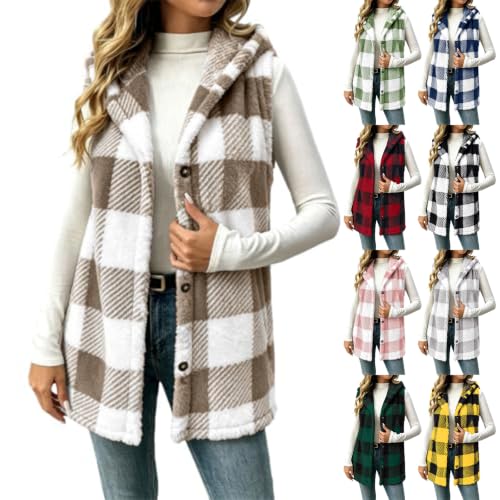 Sweater Vest Women Soft Warm Button Down Fuzzy Light Weight Jackets - image 1
