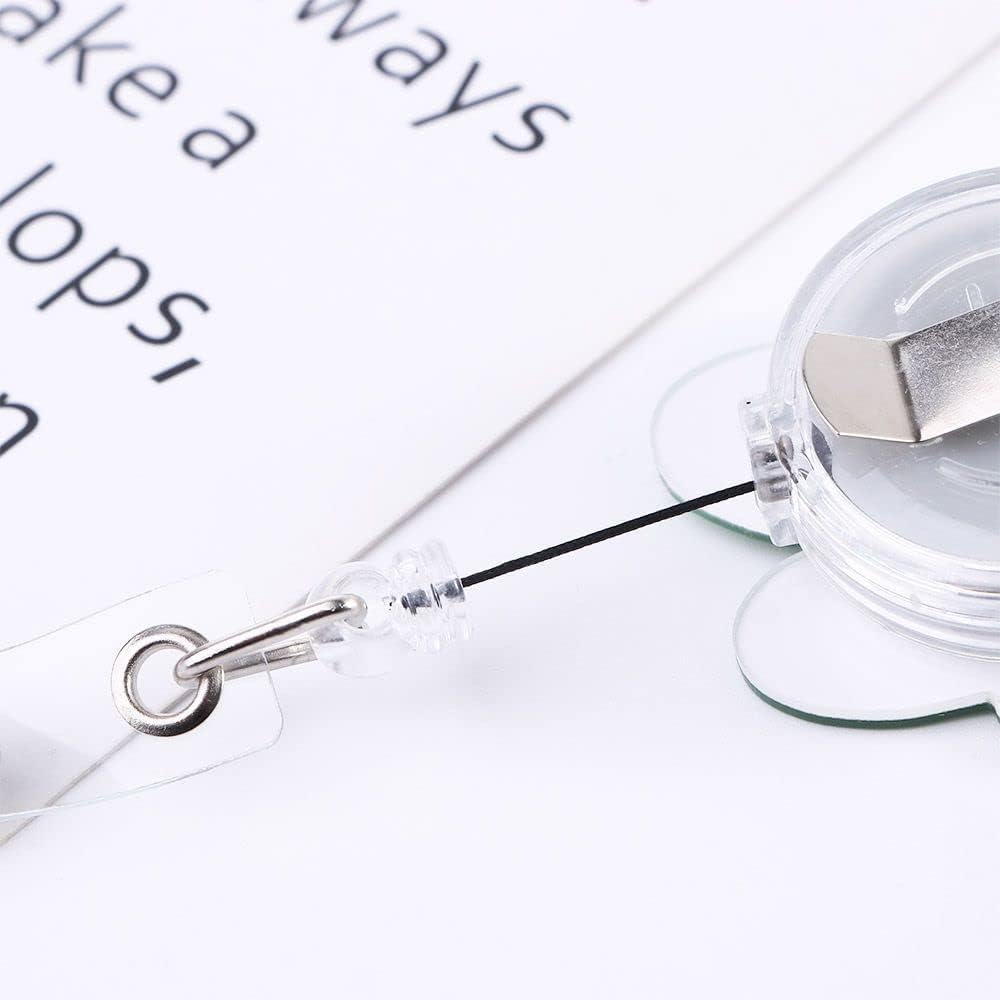 GLENES Cute Retractable Badge Reel Candy Color Name Card Holder ID Card Clips Reel Clip Office Supplies Nurse Doctor Cartoon Student Acrylic Badge Holder I.455307826 - View #8