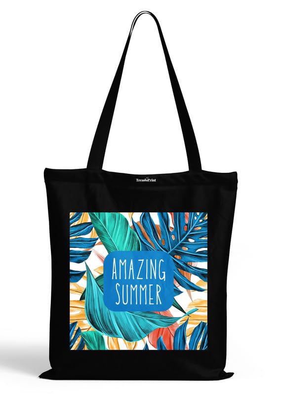 Image of TrendoPrint Reusable Shopping Bag Canvas Tote Bag for Grocery, College, Office & Shoulder Handbag Travel Bag for Men and Women (14x16 inches)