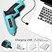 Small 4V Electric Screwdriver,Kiprim ES3 Cordless Screwdriver Tool with Rechargeable Battery,LED Front Light & Power Display Light for Home DIY Blue