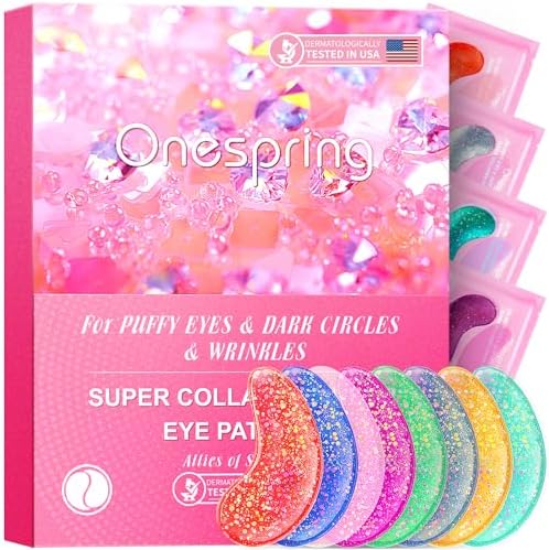 Under Eye Patches (24 Pairs) - Eye Gel Pads for Wrinkles, Puffy Eyes, Dark Circles, Eye Bags, Natural Collagen Eye Gels Pads, Under Eye Mask Patches for Refreshing, Revitalizing