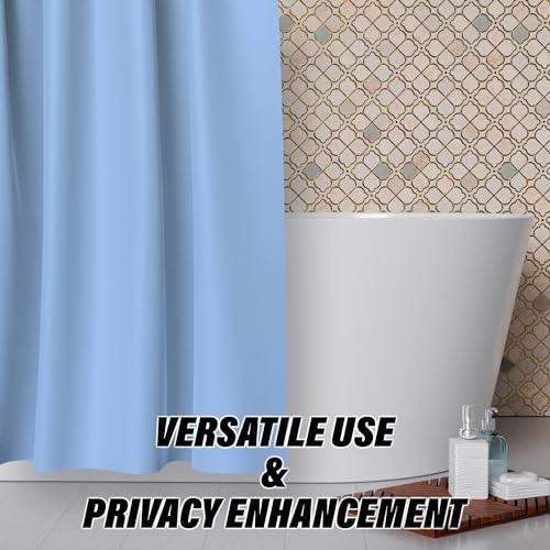 Image of Kuber Industries AC PVC Hospital Bed Curtain | Bathroom Window Blackout Curtain | Shower Curtain with 8 Rings | 7 Feet | Pack of 2 | Blue