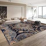 Alfombras para Sala de Estar Alfombra Ultra Suave Alfombras Peludas Que no se Desprenden Arte de Estilo Persa Alfombras Modernas para Interiores, Impresión de diseño Tradicional 120cm x 180cm