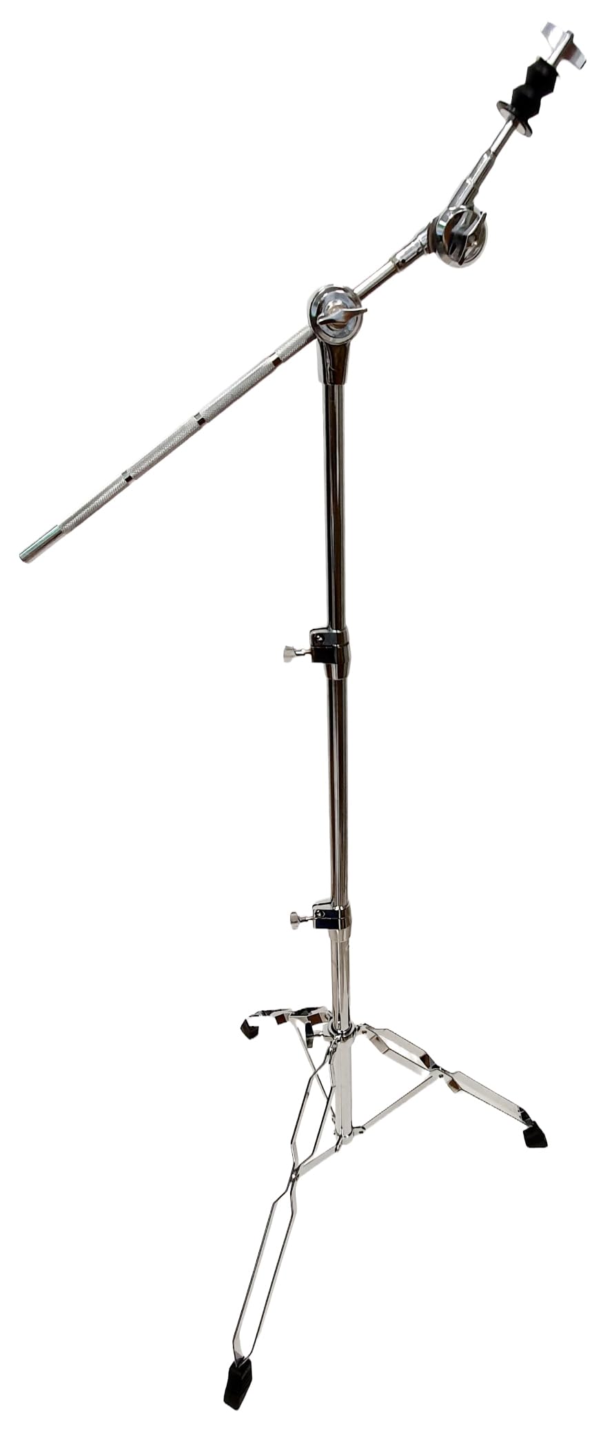 ROCKSTAR - Soporte para Platillos Jirafa CSB600 Pie de Cymbal cromado, Profesional, Altura ajustable, Convertible en Recto Patas Dobles