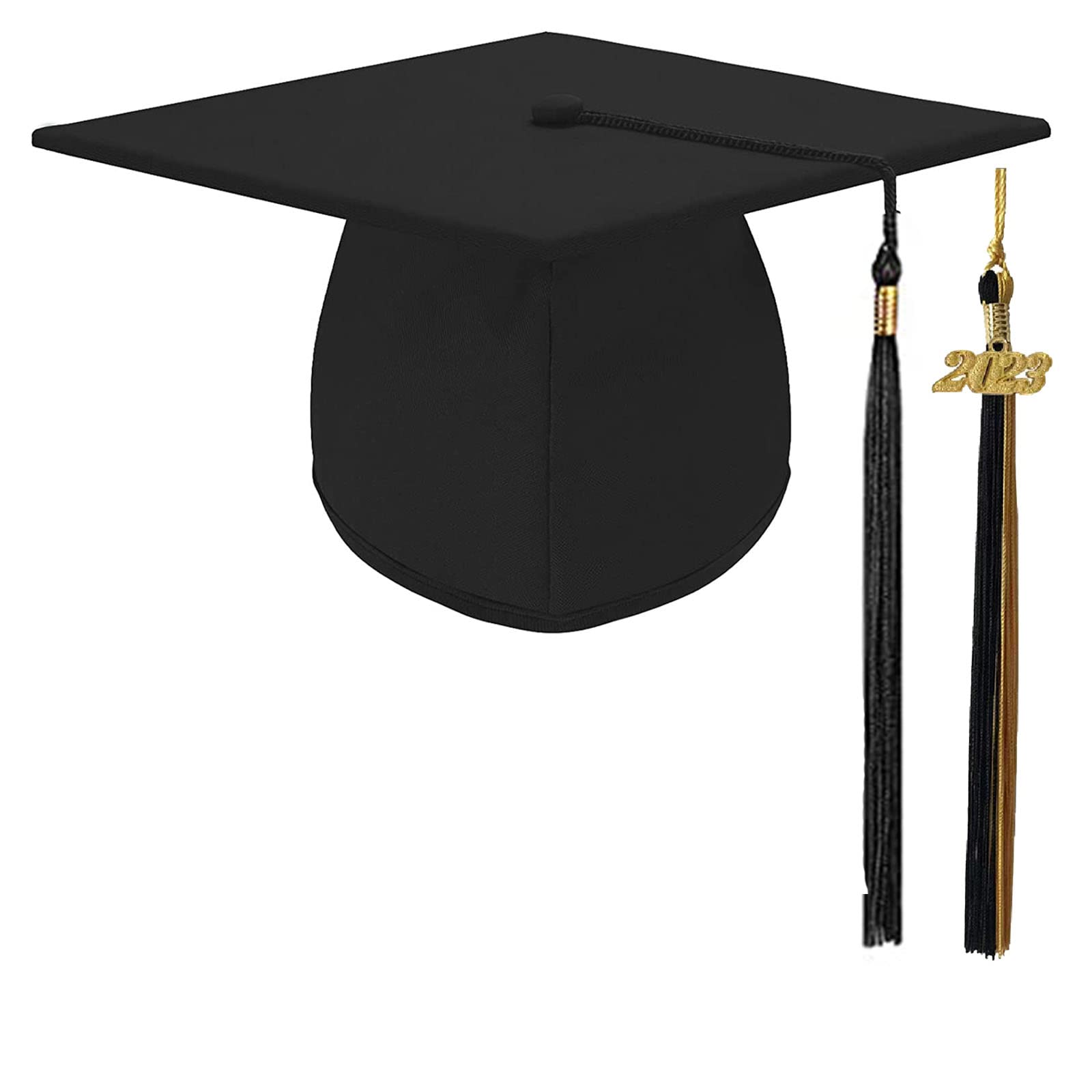 2025 Bachelor Graduation Cap with Tassel, Adjustable 2025 Academic Graduation Hat Reusable for High School University College Graduations Party Supplies Black