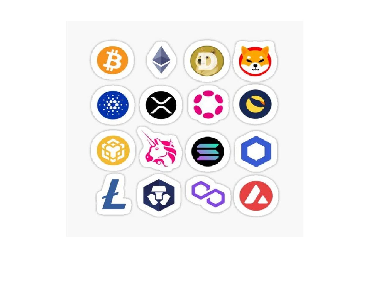 Ethereum Cardano Binance Coin XRP Solana Polkadot Dogecoin Uniswap Terra  Avalanche Shiba Inu Coin Cronos Polygon Litecoin Chainlink Sticker by Wrap  It All : Amazon.in: Car & Motorbike