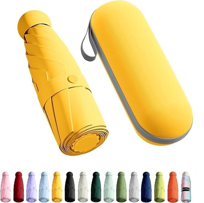 Mini Umbrella with Case for Men & Women Manual Open Compact Travel Umbrella UV Protection Polyester Fabric Anti-Slip Handle Lightweight Portable Rain & Sun Protection for Summer & Monsoon-image-41