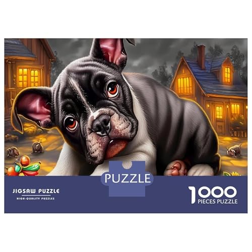 Puzzle de Boston Terrier de 1000 piezas hecho con papel reciclado de 70x50 cm