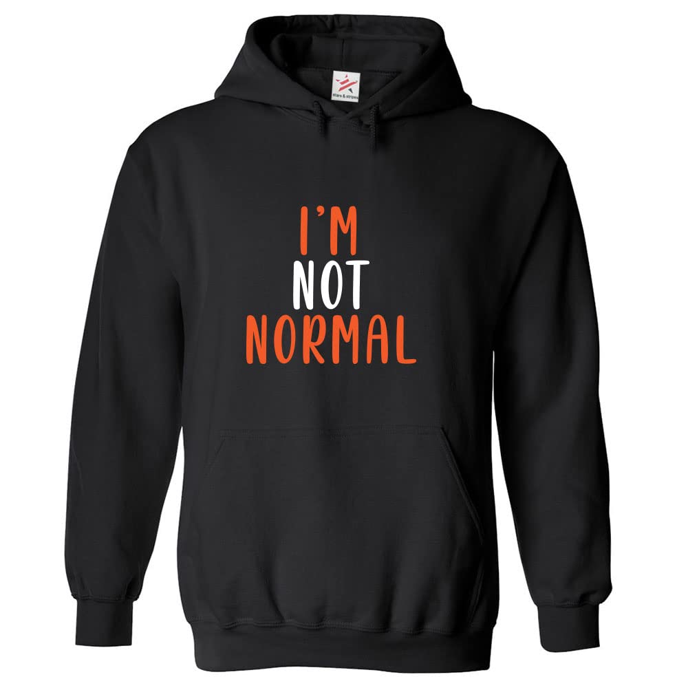 Stars and Stripes I Am Not Normal Unisex Adults Pullover Hoodie (M, Black)