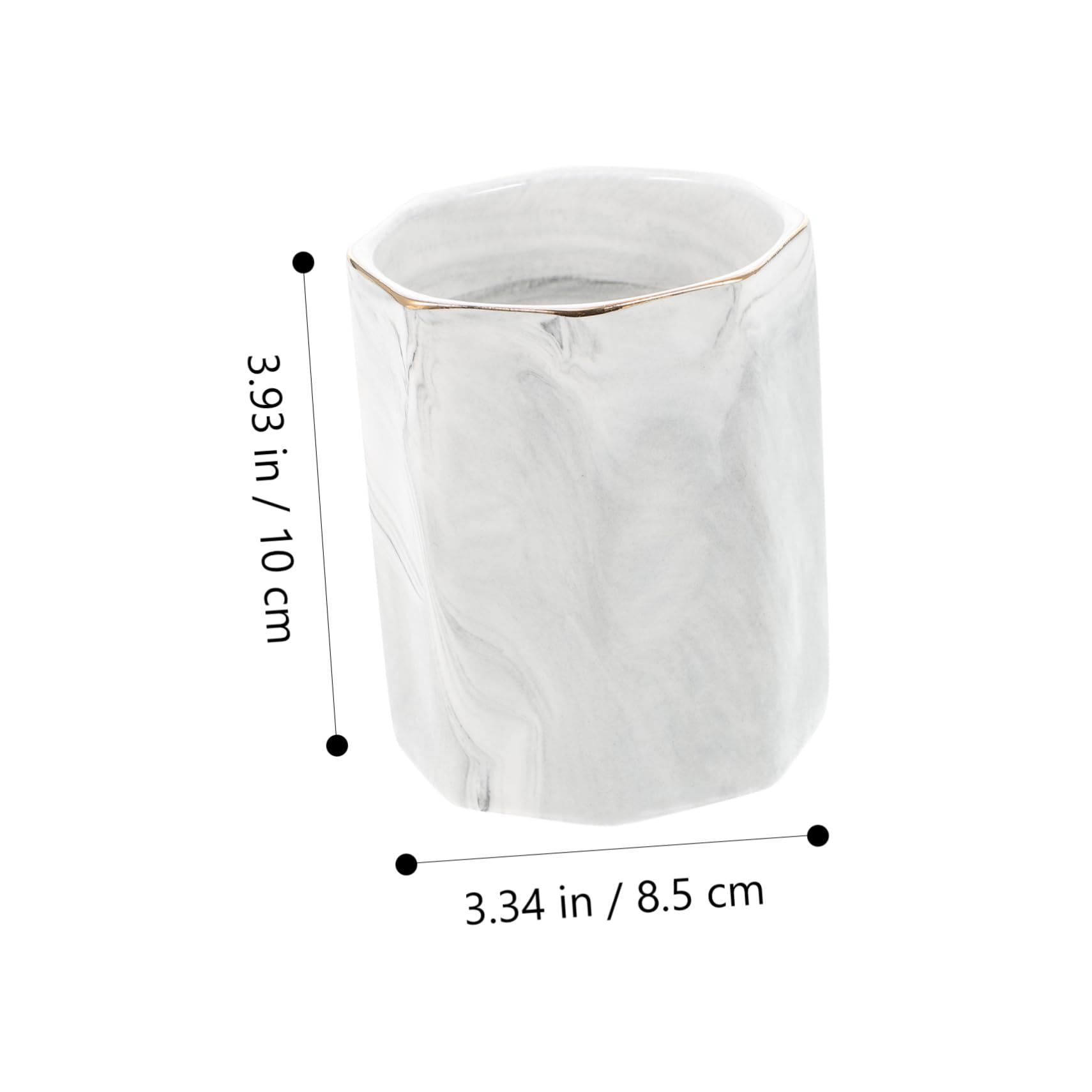 3 Pièces Seau De Papeterie Hexagonal Porte-crayons Pour Enfants Pots à Stylos Pour Bureau Porte-pinceaux De Maquillage Des Pots De Fleurs Pot à Crayons Light Grey Céramique