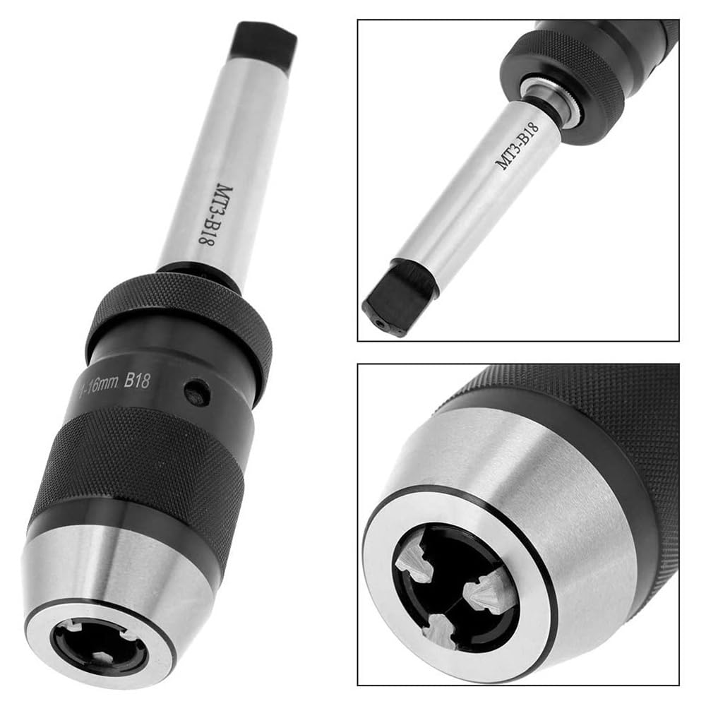 Mandrino per trapano elettrico Mandrino autoserrante for trapano da tornio senza chiave, acciaio 45#, capacità 1-16 mm, mandrino for con attacco conico MT3-B18