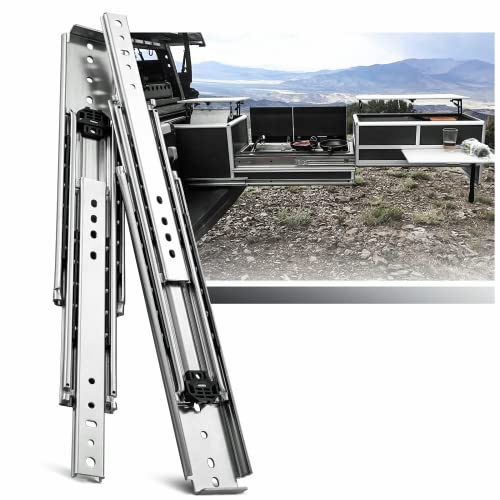 AOLISHENG 重量用 スライドレール 引き出しスライド 幅76mm 安定 工業用スライドレール 900mm 耐荷重200kg 左右1セット