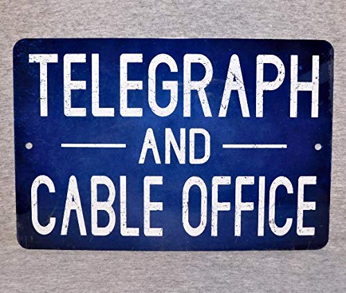 Sp567encer, señal de Metal Telegraph y Cable Oficina telegrama eléctrico telegrafía comunicación...