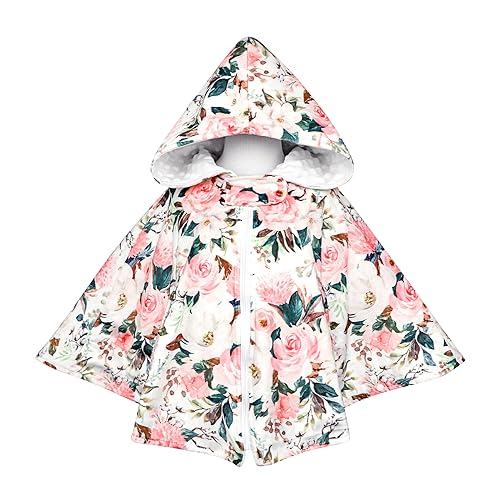 Car Seat Poncho for Baby Girl, Winter Carseat Poncho for Toddler, Double layer Warm Kids Car Seat Coat, Cozy Blankets, Pink Flower Car Seat Poncho for Baby Girl, Winter Carseat Poncho for Toddler, Double layer Warm Kids Car Seat Coat, Cozy Blankets, Pink Flower