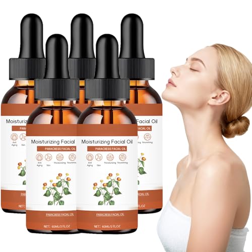Paracress Aceite facial, suero facial antiedad Paracress con ácido hialurónico y vitamina E, suero blanqueador contra manchas oscuras, reafirmante aceite facial hidratante para mujer (5 unidades)