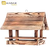 KADAX Vogelhaus zum Aufhängen, Vogelfutterhaus aus Holz, wetterfest Futterhaus für Vögel im Garten & Balkon, Vogelhäuschen, Vogelfutterstation (Hellbraun)