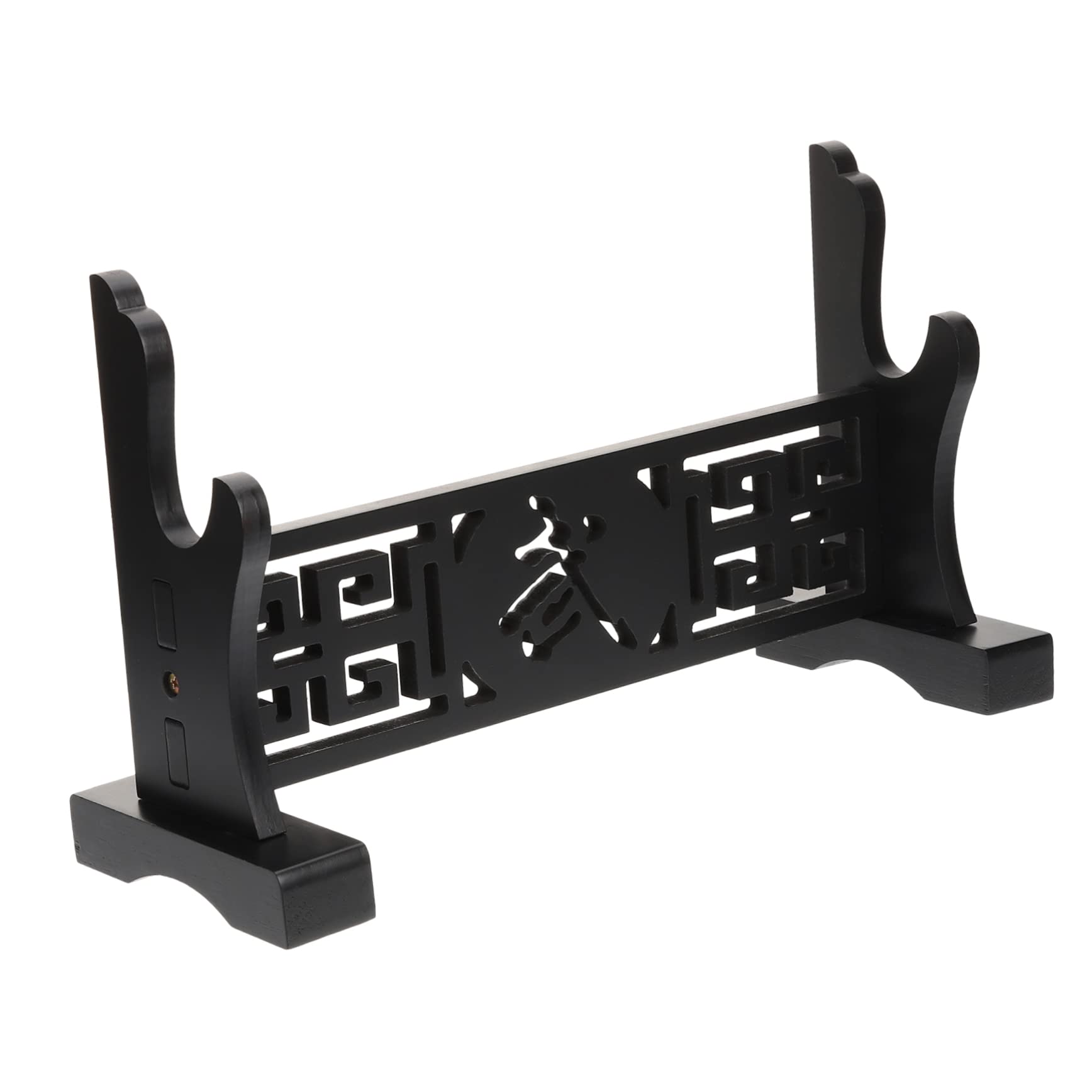 UPKOCH Decorative Wooden Sword Display Stand Tabletop Holder for Wands Stylish Retro Cutout Design Stable Durable Tabletop Storage for Home