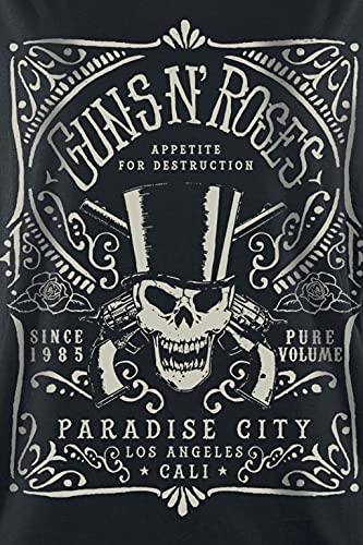Guns N’ Roses Étiquette Paradise City Femme T-Shirt Manches Courtes Noir Large - Les Beatles, Paul McCartney, John Lennon, RIngo Starr, George Harrison Guns N' Roses Étiquette Paradise City Femme T-Shirt Manches Courtes Noir Large – Image 5