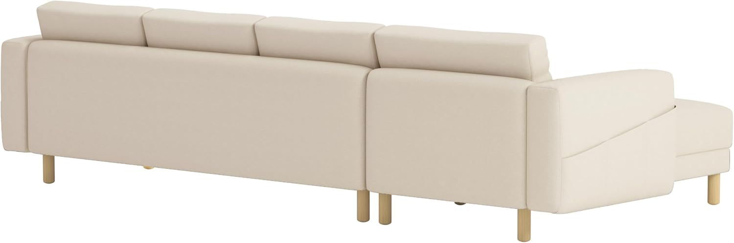 HomeTown Market Durable Three Or Two (3 or 2) Seat with Chaise Sofa Cover Replacement Custom Made Compatible with IKEA Norsborg Sectional Corner Chaise Sofa Slipcover (3 and Chaise Polyester Beige)