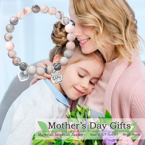 Image of New Mom Gifts, Footprint Charm Bracelet with Message Gift Card Mothers Day Gifts for New Mom,Mommy To Be,1st Time Mom,Expecting Mom
