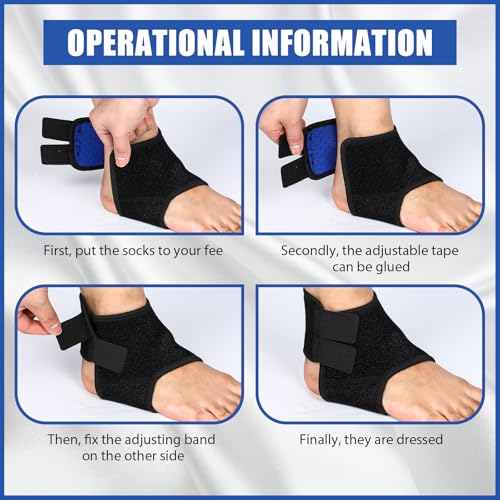 Image of Tarpop 2 Pairs Kids Ankle Brace Set Foot Support Stabilizer Wraps Protector Guard Knitted Ankle Sleeve Sock Support Compression Socks for Injury Prevention(Black,Large)